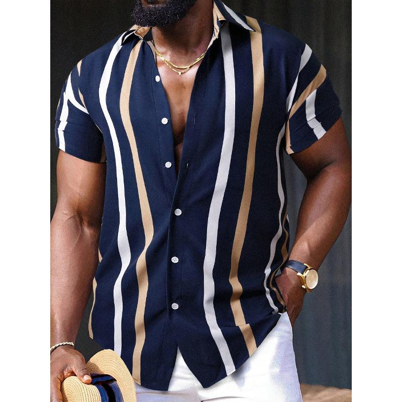 Casual Striped Summer Men's Tee Shirt