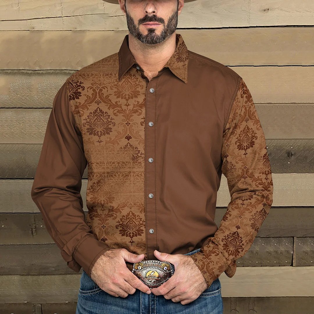 Rugged Cowboy Style Long Sleeve Shirt
