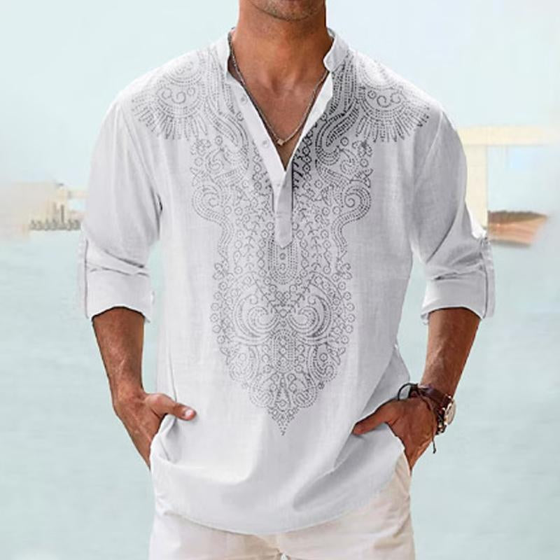 Classic Patterned Long Sleeve Men's Shirt