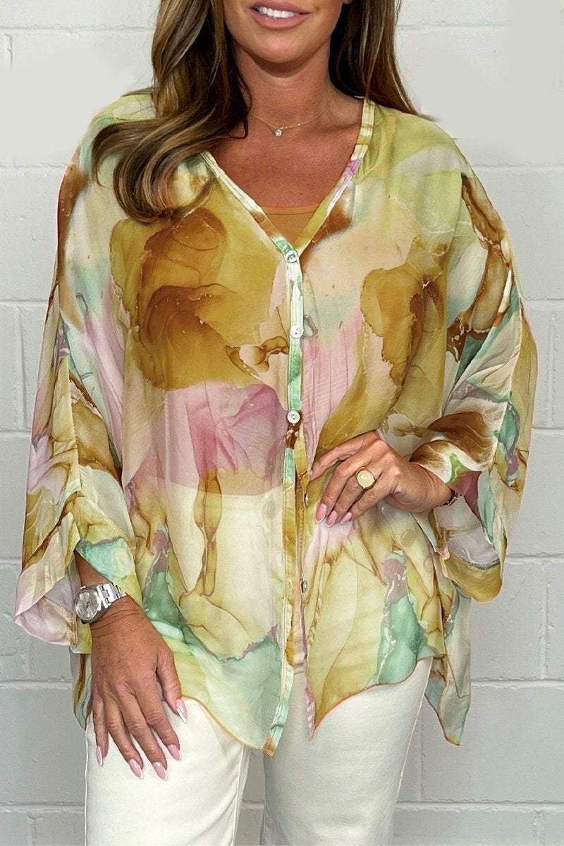 Fashionable Scoop Neck Patterned Top for Ladies