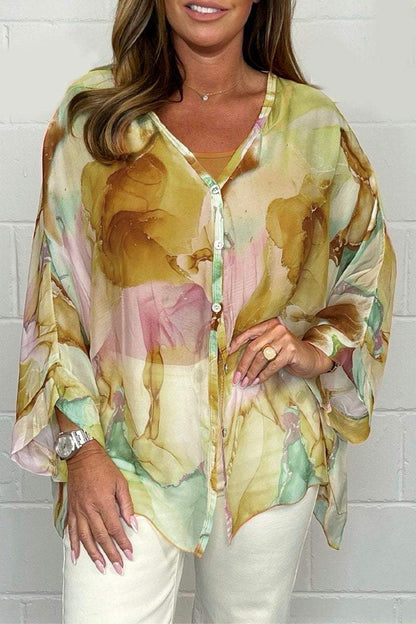 Fashionable Scoop Neck Patterned Top for Ladies