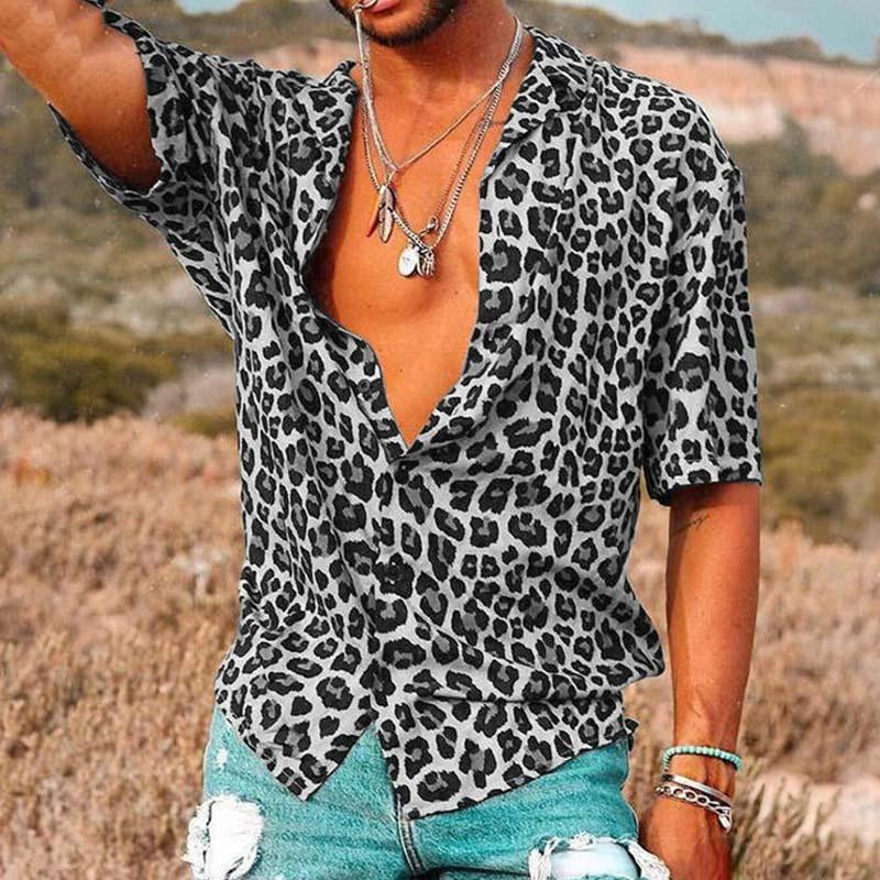 Mens Fashion Animal Print Tee Shirt