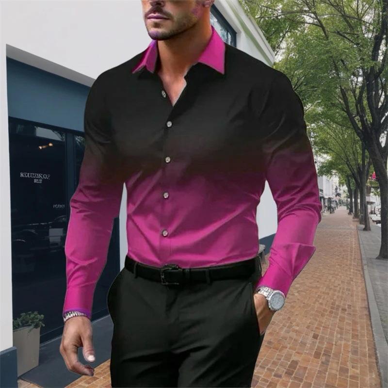 Trendy Color Block Dress Shirt
