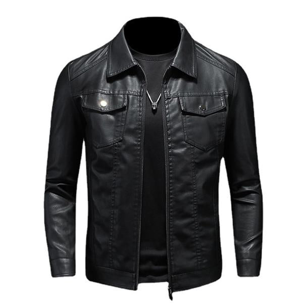 Alex | Lapel Leather Biker Jacket