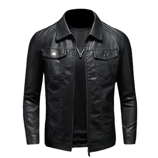 Alex | Lapel Leather Biker Jacket