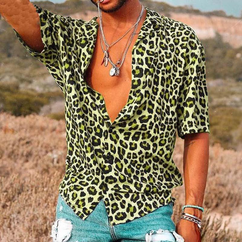 Mens Fashion Animal Print Tee Shirt