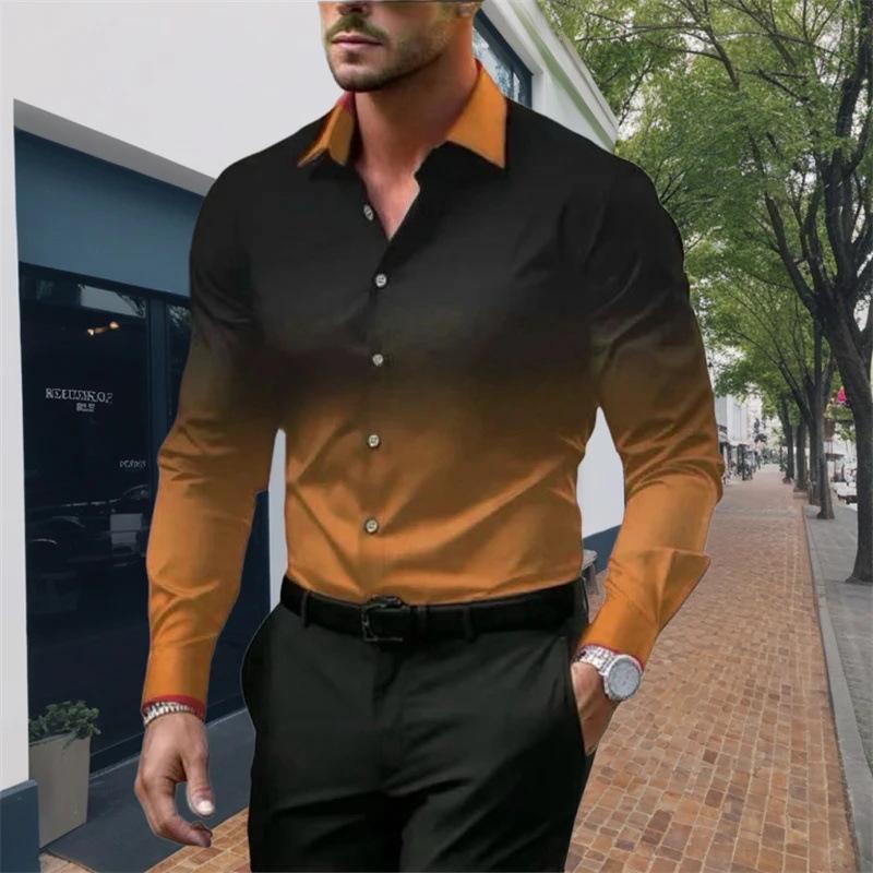 Trendy Color Block Dress Shirt