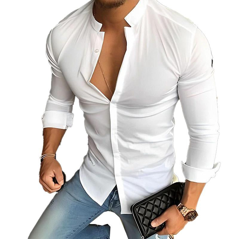 Relaxed Fit Men's Long Sleeve Button Shirt - Luxivelle