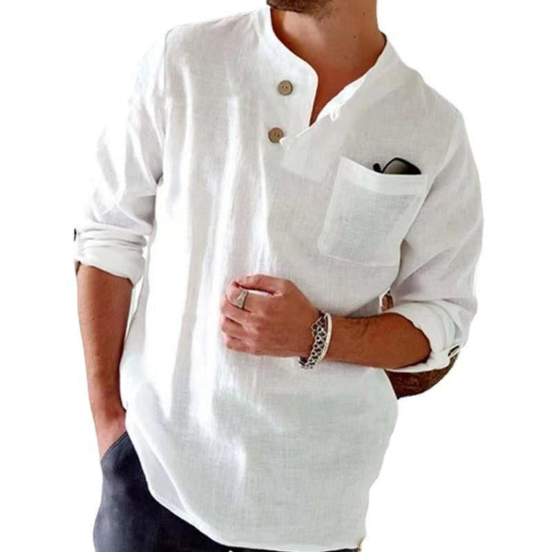 Relaxed Fit Casual Roll Up Shirt for Men - Luxivelle