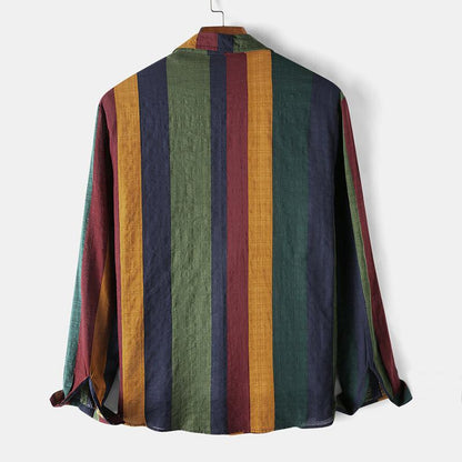 Classic Striped Mens Casual Button Shirt