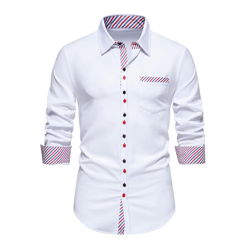 Classic Multicolor Long Sleeve Mens Shirt