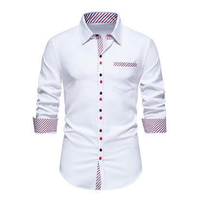 Classic Multicolor Long Sleeve Mens Shirt