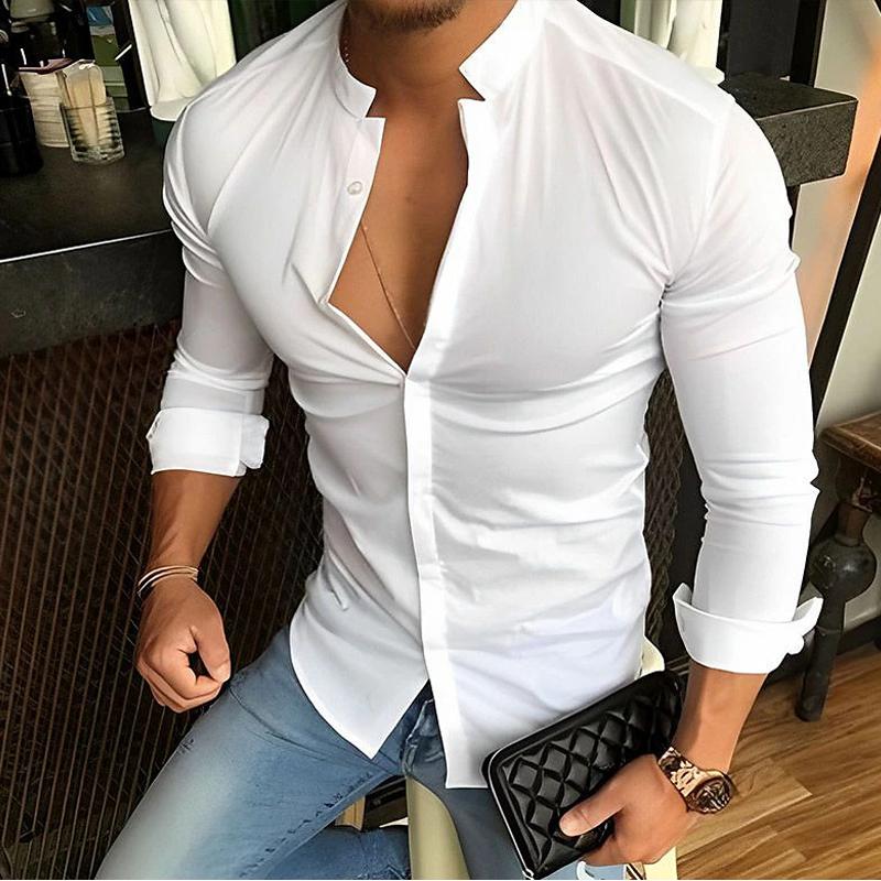 Relaxed Fit Men's Long Sleeve Button Shirt