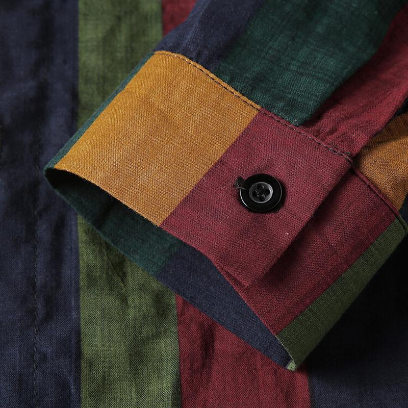 Classic Striped Mens Casual Button Shirt