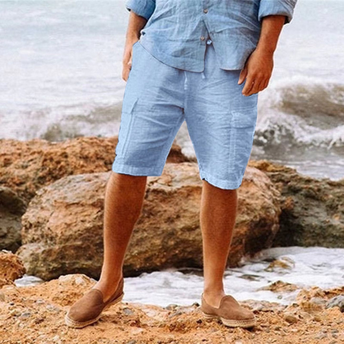 Men's Elastic Waist Casual Shorts