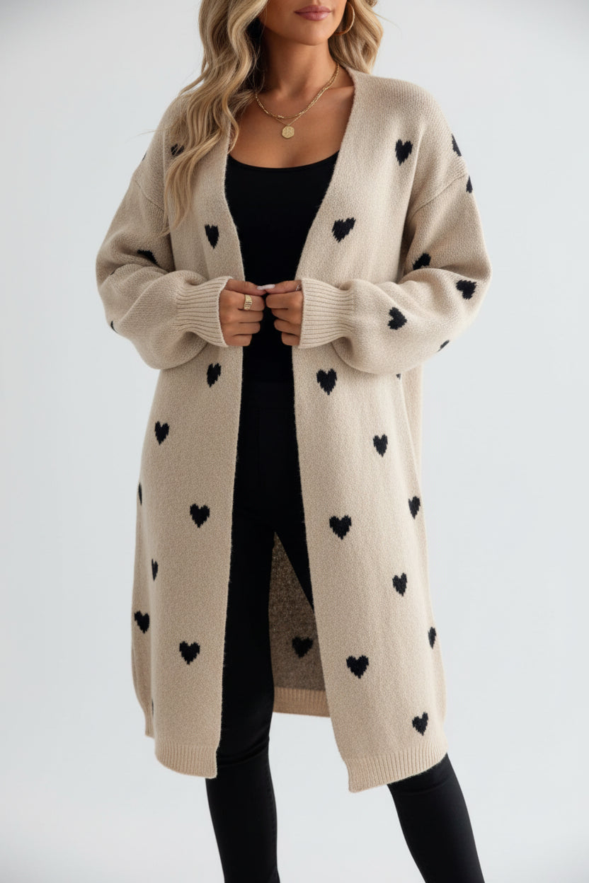 Lovely Heart Pattern Sweater - Luxivelle