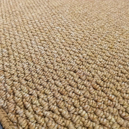 "Jute-look soft, absorbent door mat for indoor/outdoor use; stylish, traps dirt, moisture; durable, non-slip backing."