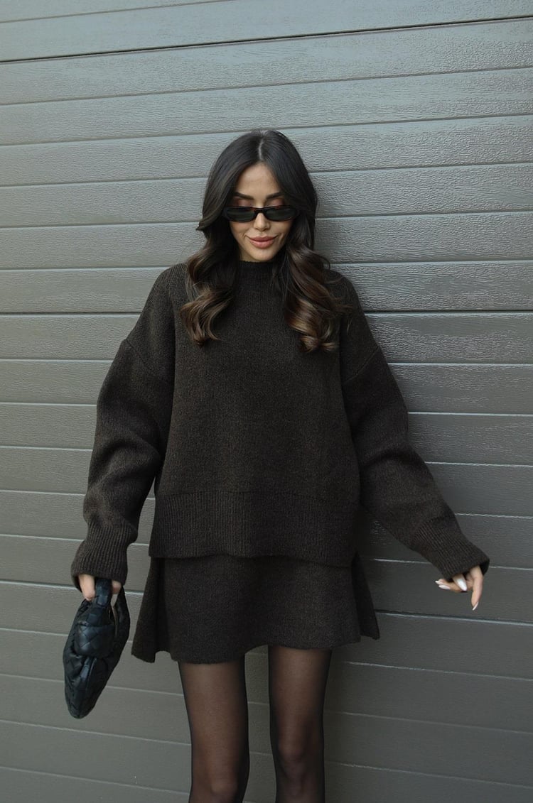 Warm Cozy Knit Two-Piece Outfit