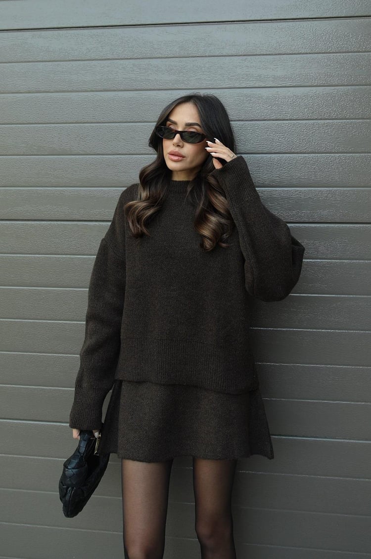 Warm Cozy Knit Two-Piece Outfit