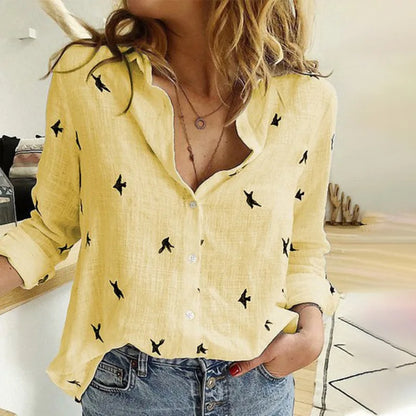 Soft Floral Women's Casual Long Sleeve Top