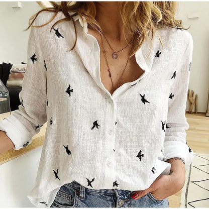 Soft Floral Women's Casual Long Sleeve Top
