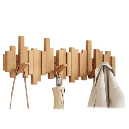Space Saving Wall Mounted Coat Rack With Folding Hooks