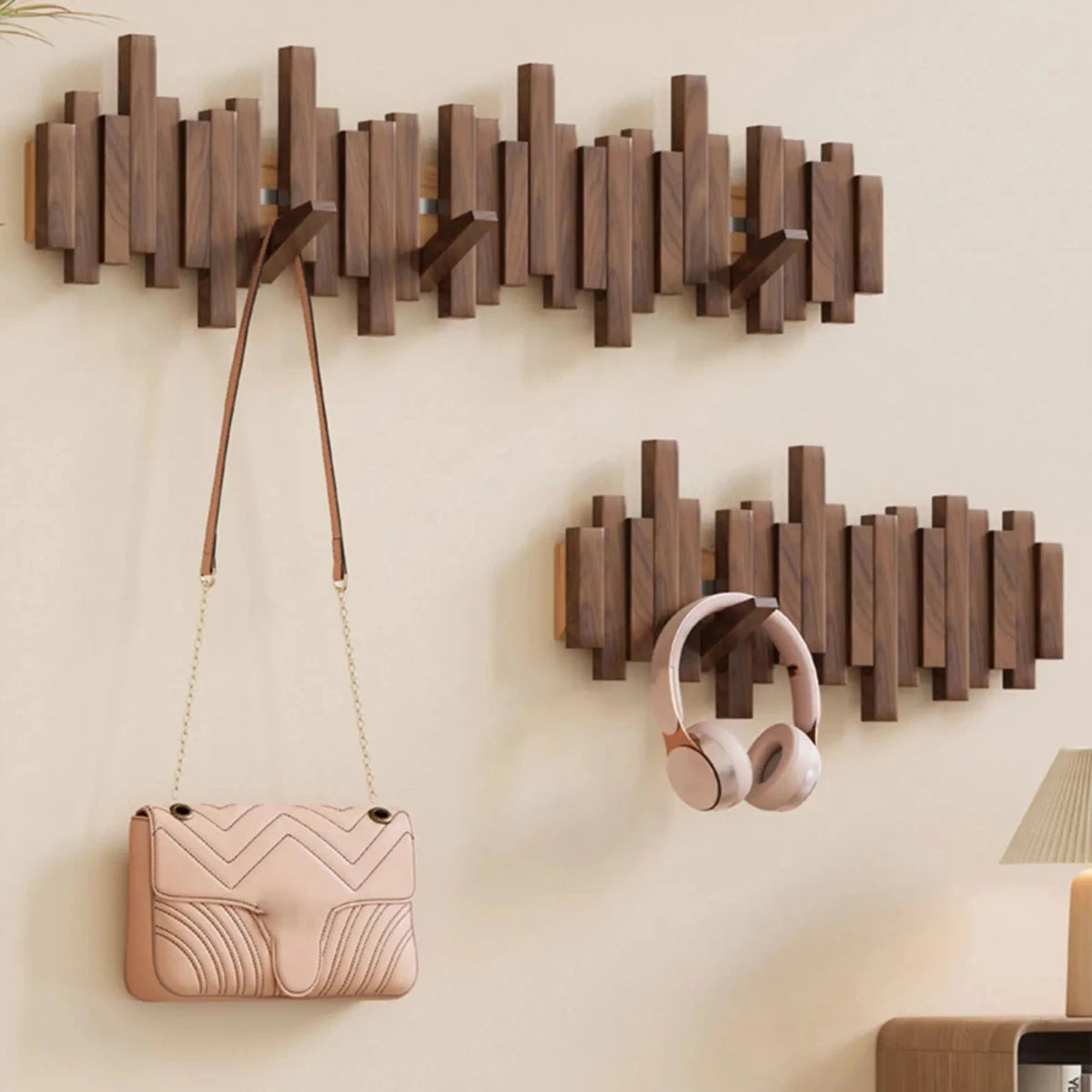 Space Saving Wall Mounted Coat Rack With Folding Hooks