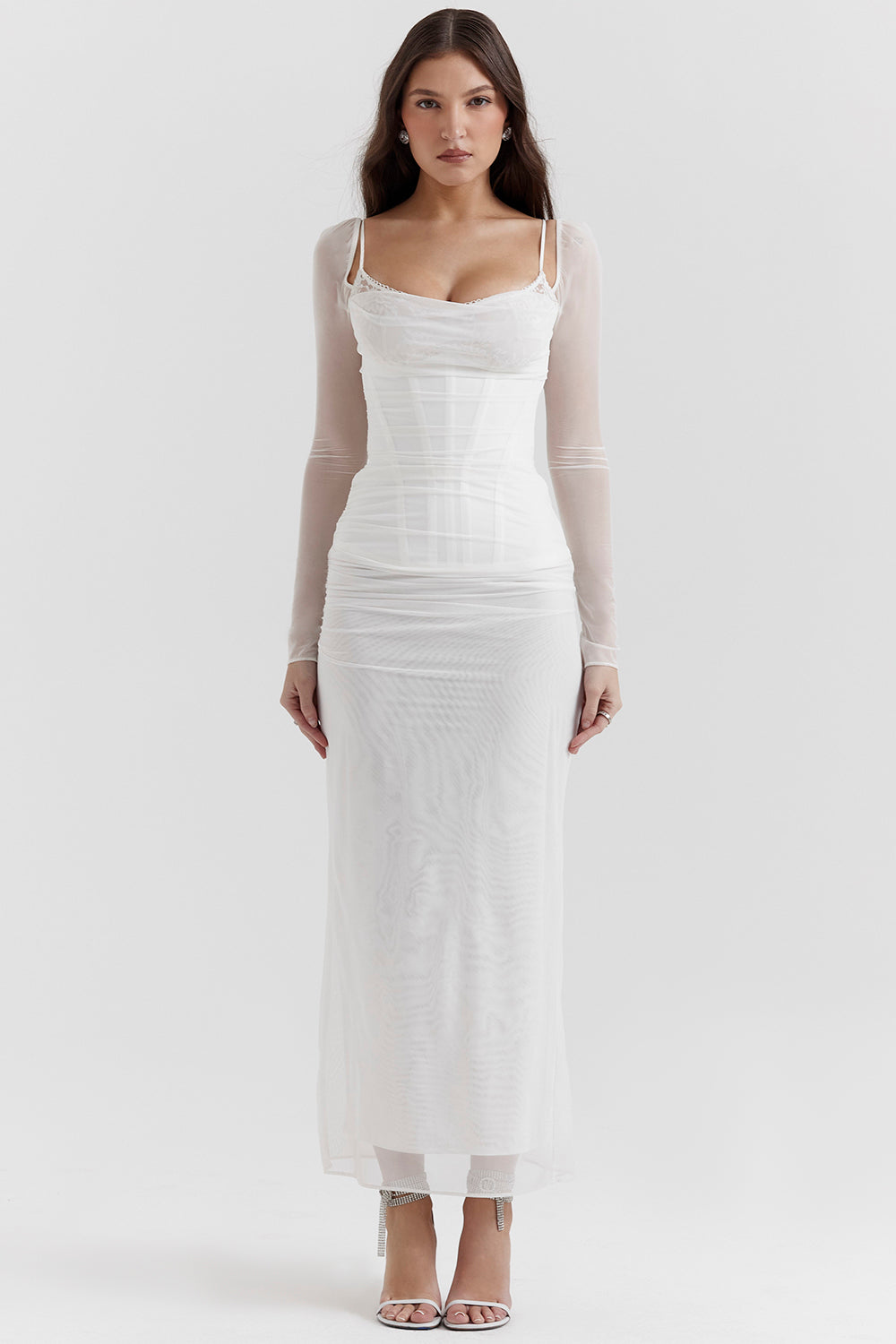 Evangeline | Deep maxi dress with long sleeves