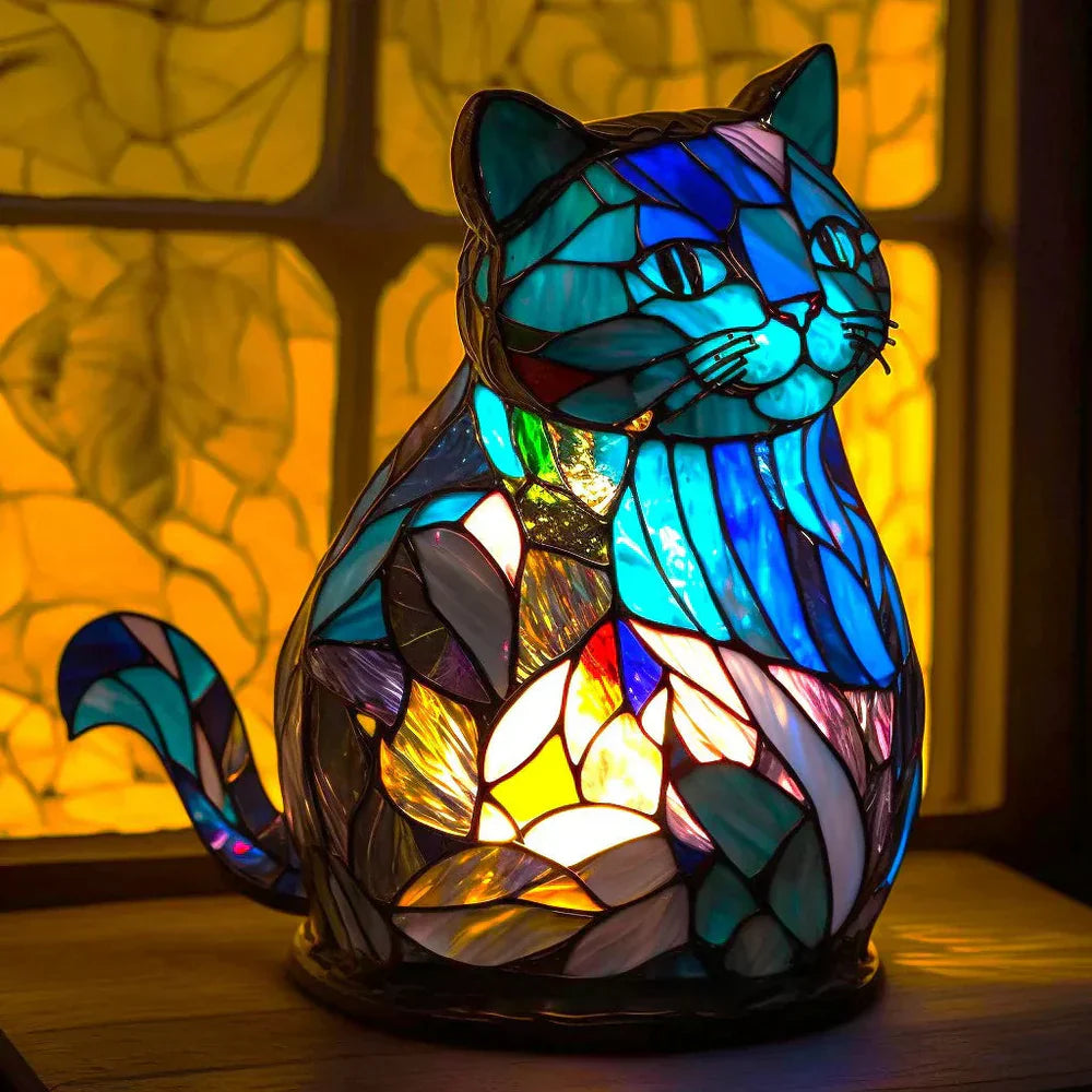 Colorful Animal Design Glass Table Light Fixture