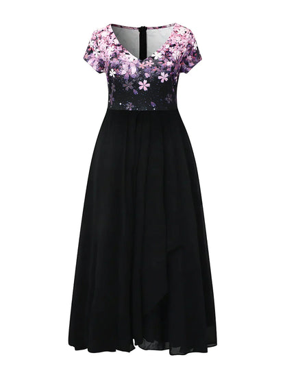 Elegant V-Neck Evening Dress