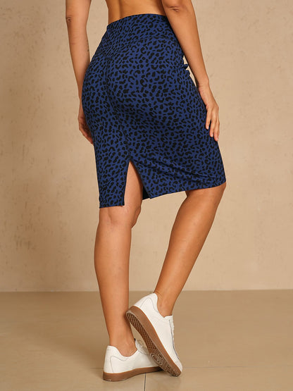 Comfortable 24 Inch Elastic Leopard Mini Skirt