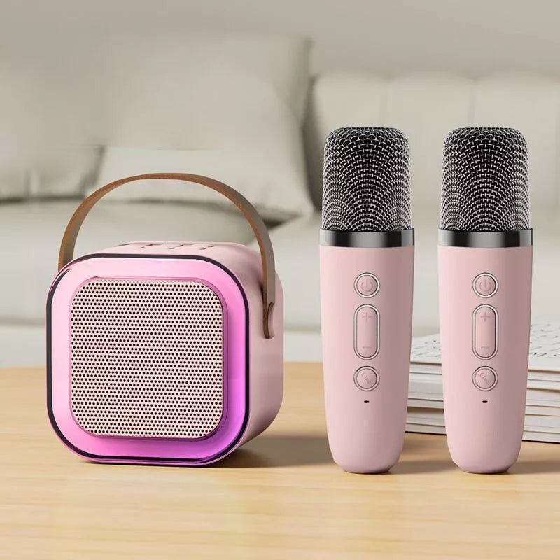 Fun Mini Karaoke System for Kids with Microphones & Lights - Luxivelle