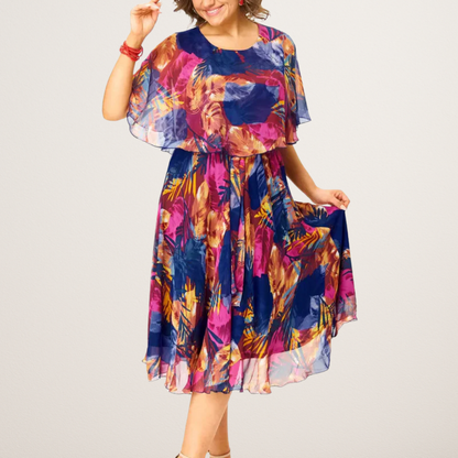 Flowy Chiffon Dress with Belly Support - Luxivelle