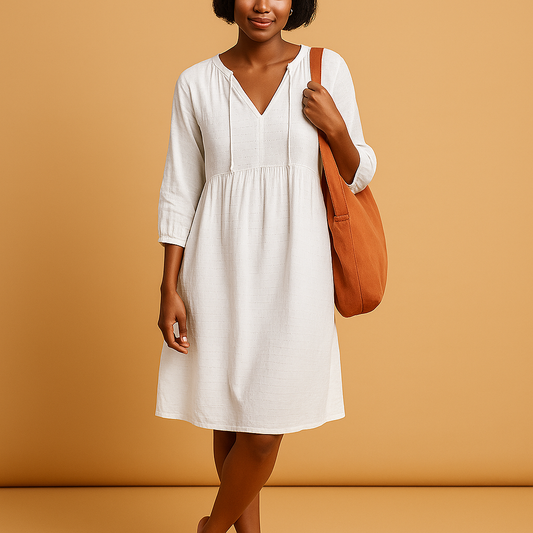 Casual Short Sleeve Midi Dress for Women - Luxivelle
