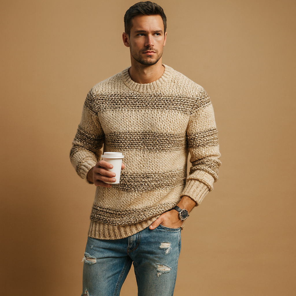 Warm Nordic Crew Neck Sweater for Men - Luxivelle