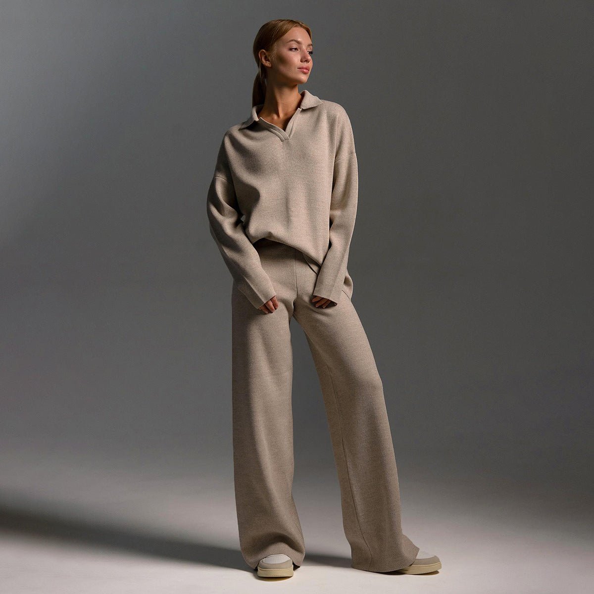 Cozy Women's Knit Jogger Suit - Luxivelle