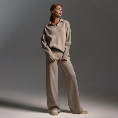 Cozy Women's Knit Jogger Suit - Luxivelle