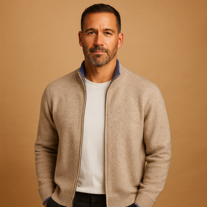 Cozy Mens Zip Up Cardigan Sweater - Luxivelle