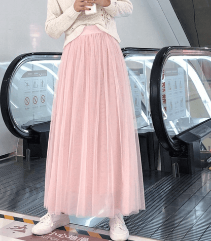 Women's High Waisted Flowy Midi Skirt