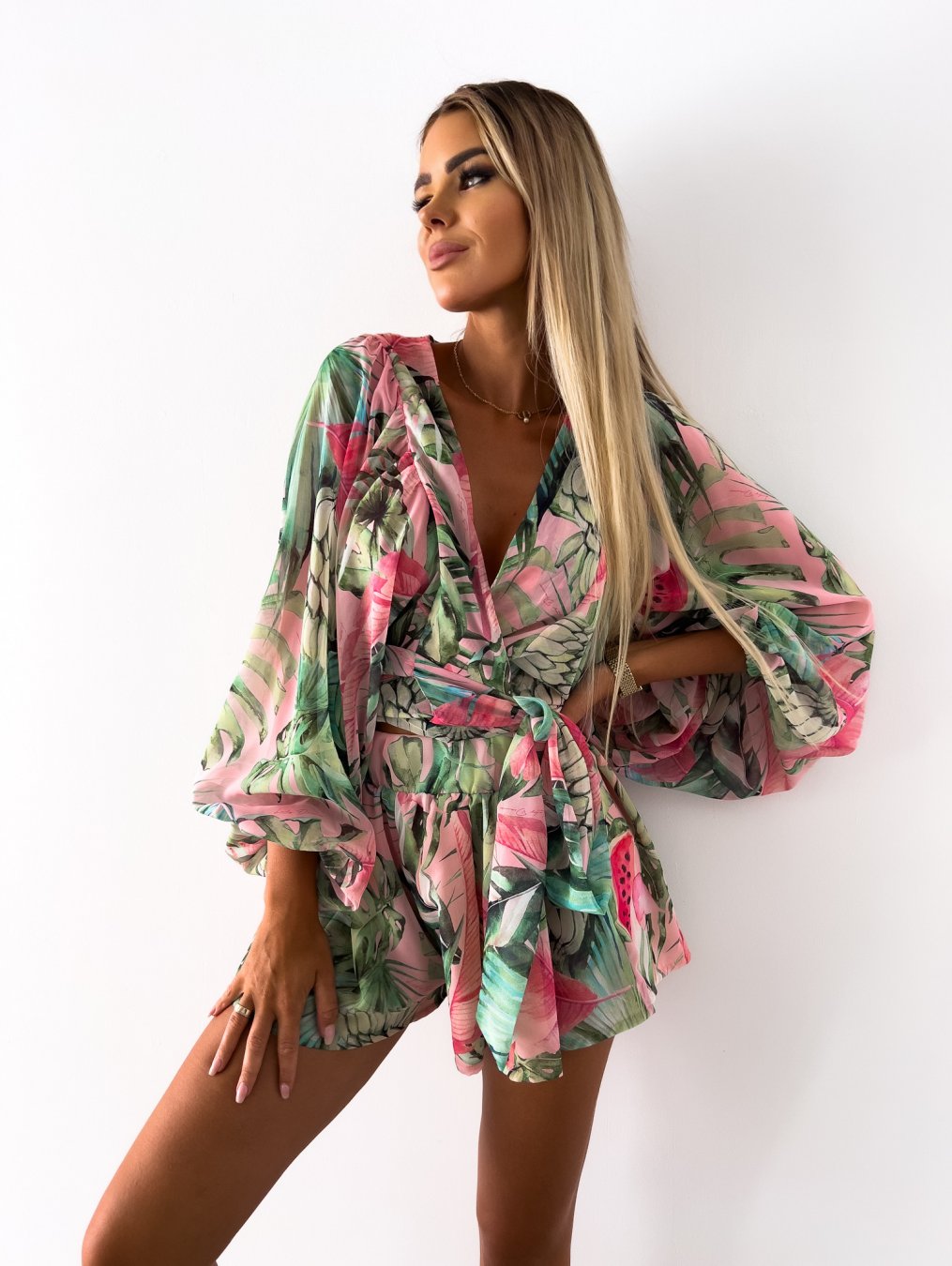 Ladies' Pretty Floral Sleeve Jumpsuit Romper - Luxivelle
