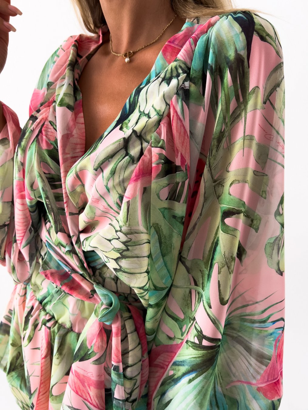 Ladies' Pretty Floral Sleeve Jumpsuit Romper