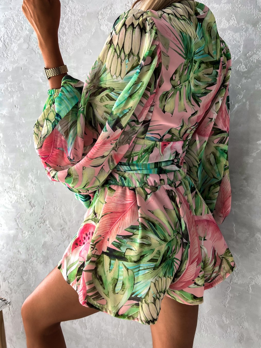 Ladies' Pretty Floral Sleeve Jumpsuit Romper