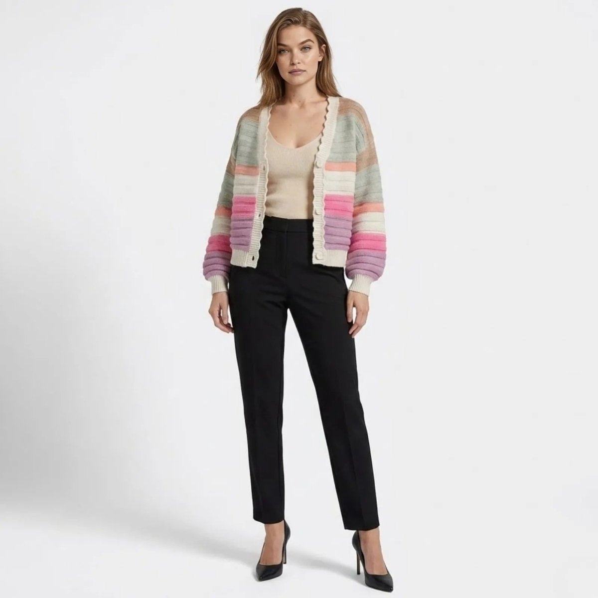 Ladies' Colorful Sweater Cardigan