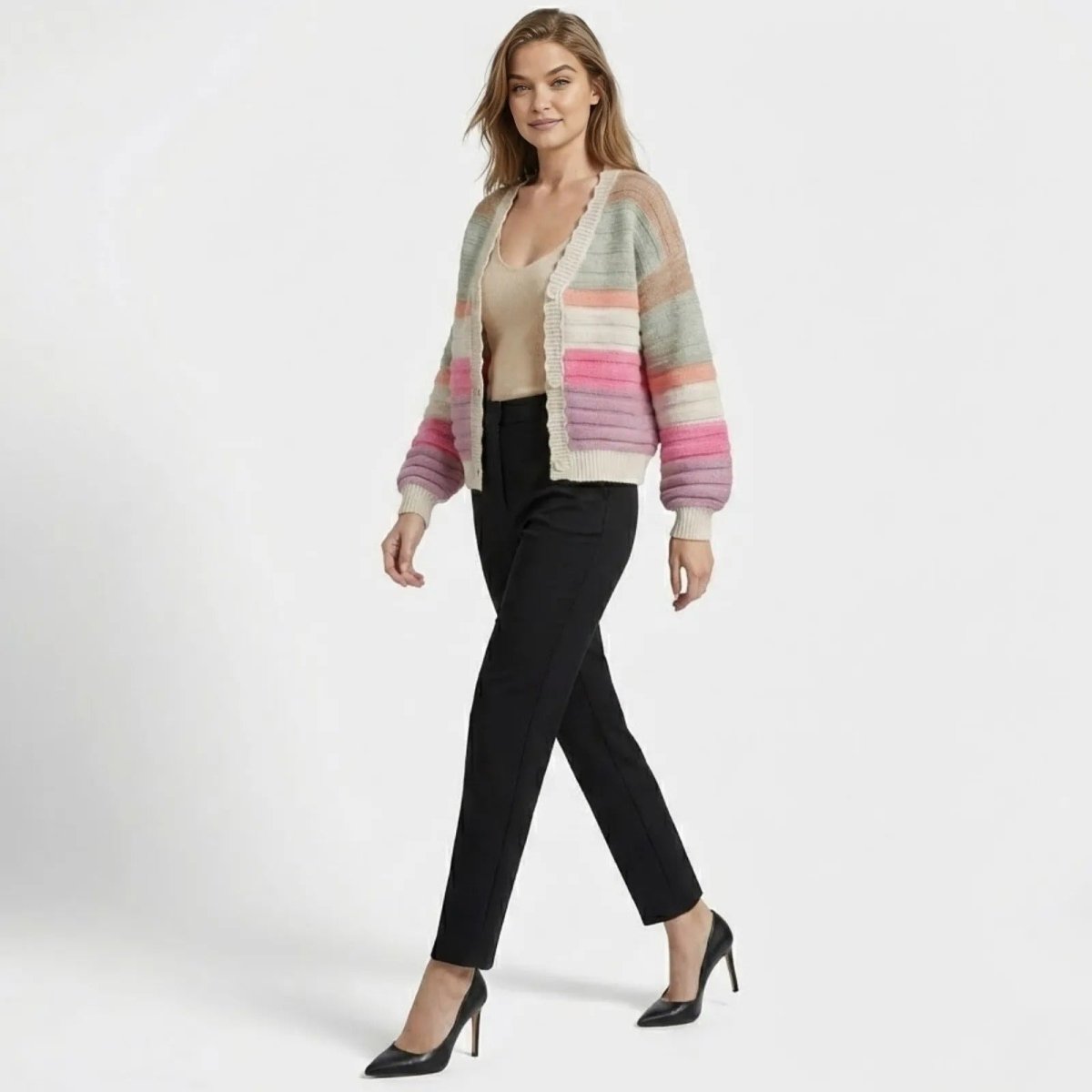 Ladies' Colorful Sweater Cardigan