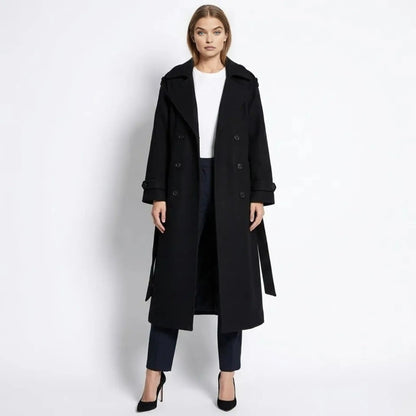 Classic Ladies Long Wool Overcoat - Luxivelle