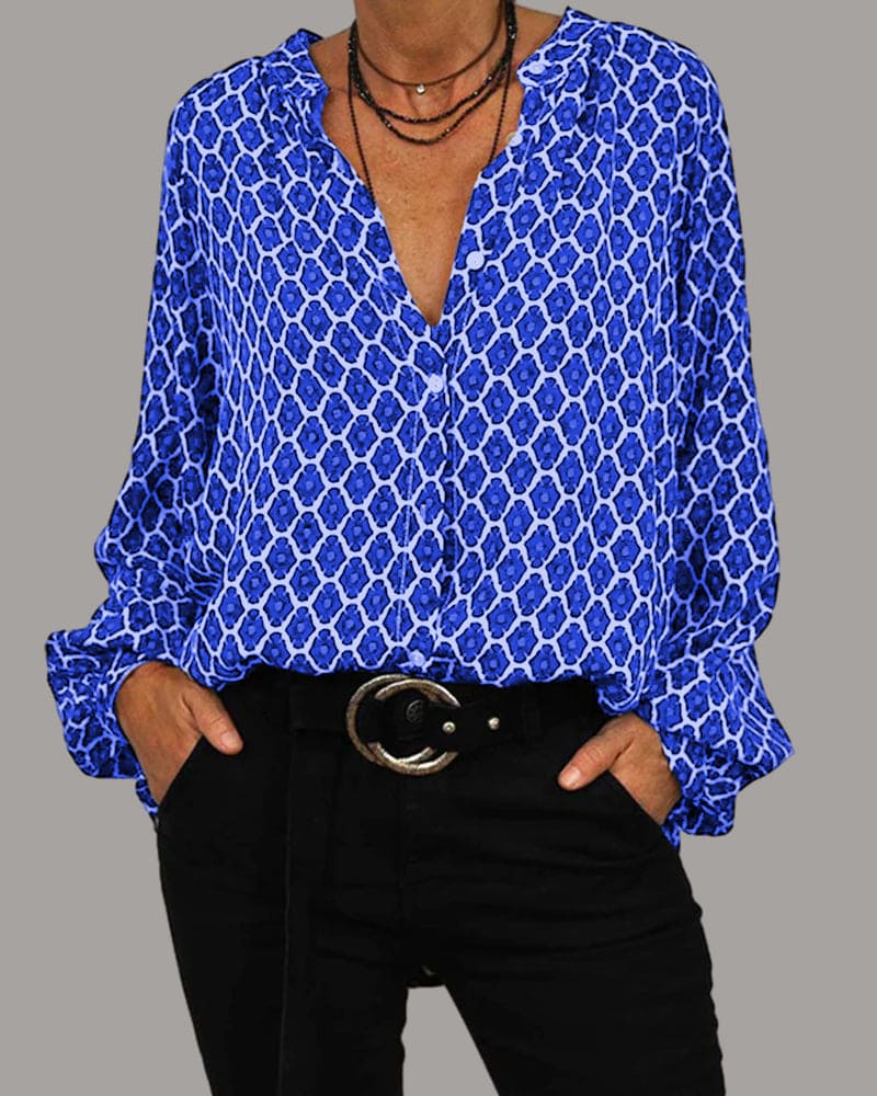 Ladies Classic Fit V-Neck Shirt - Luxivelle