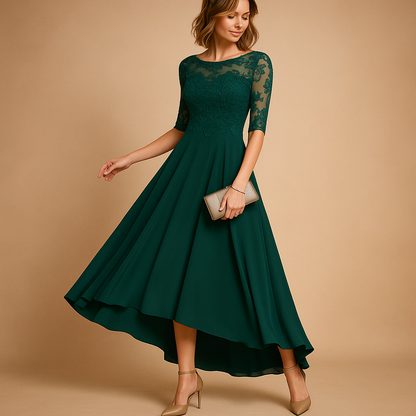Elegant women’s lace party dress with flattering fit and refined detailing, ideal for weddings, galas, and formal celebrations.