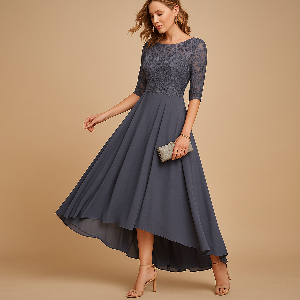 Elegant women’s lace party dress with flattering fit and refined detailing, ideal for weddings, galas, and formal celebrations.