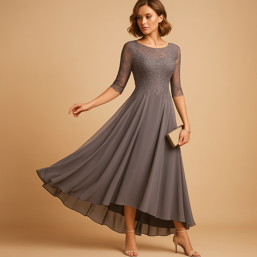 Elegant women’s lace party dress with flattering fit and refined detailing, ideal for weddings, galas, and formal celebrations.