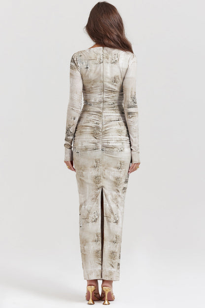 Calista | Maxi dress with sage print